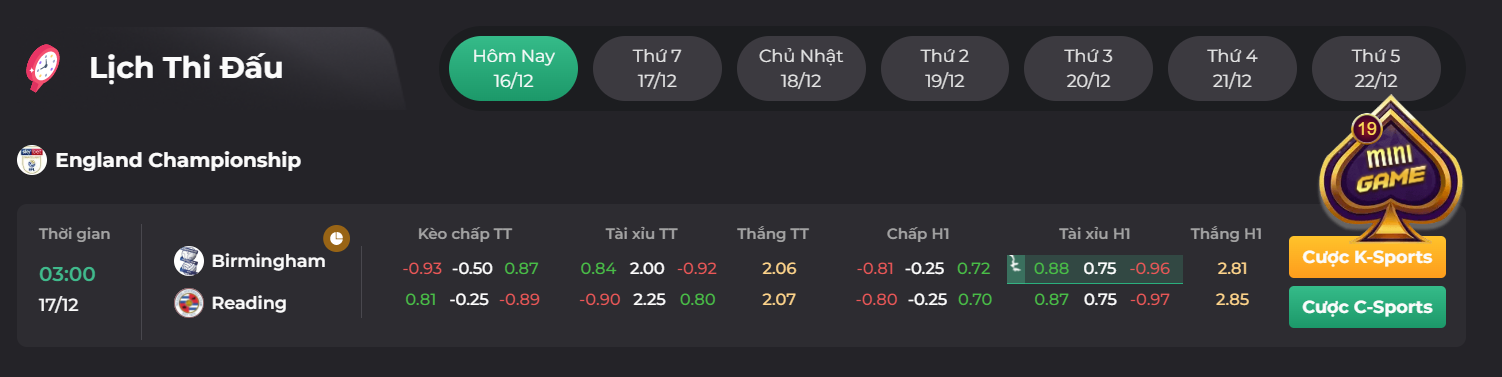 Kèo cá cược uy tín tại UK88 bet