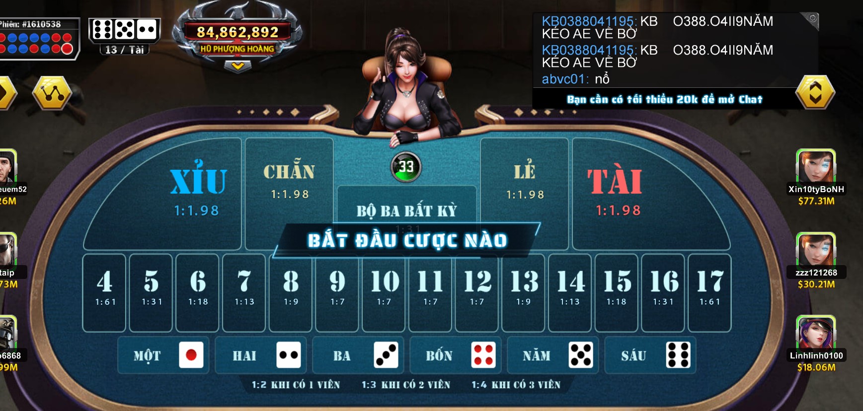 Chi tiết game tài xỉu phượng hoàng UK88